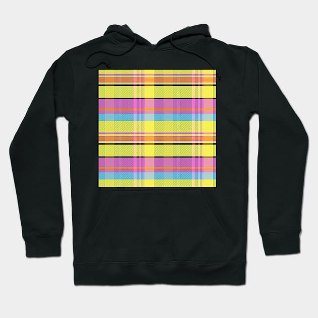 Vaporwave Aesthetic Iona 1 Hand Drawn Textured Plaid Pattern Hoodie by GenAumonier